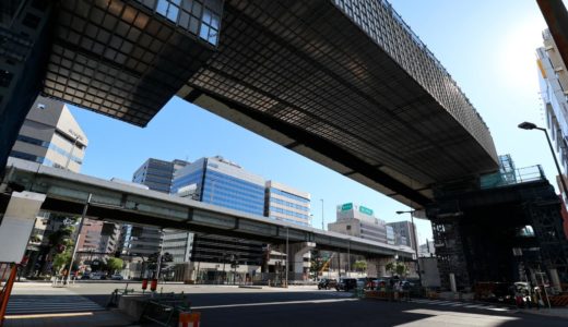 阪神高速-西船場JCTの建設状況 18.07