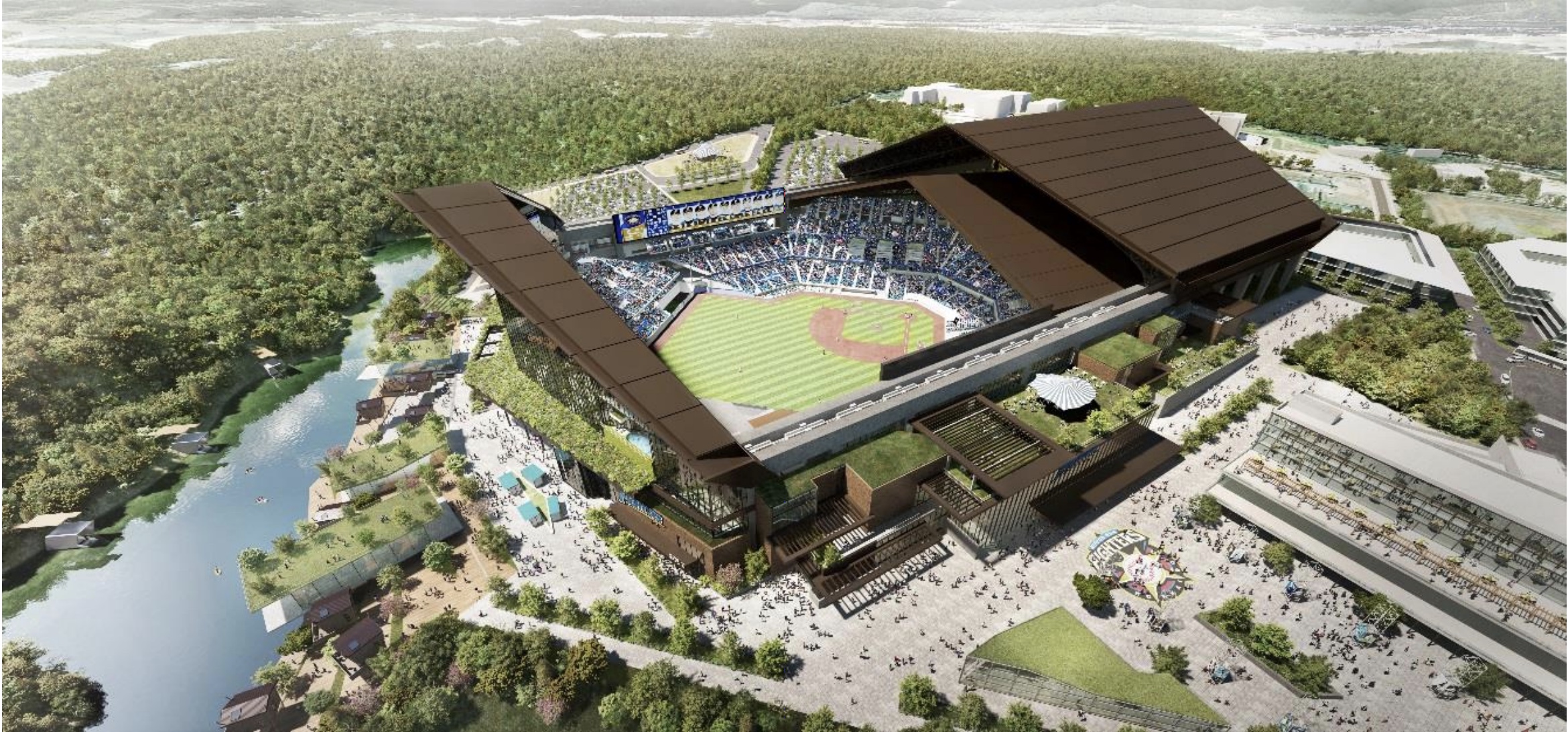 23年開業予定 北海道ボールパーク 日本ハムの新球場の最新のイメージパースが公開される Re Urbanization 再都市化