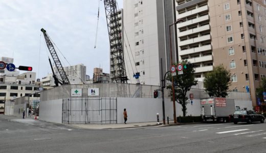 日本IBM大阪事業所跡地の再開発（仮称）西区靭本町計画の状況 20.01【2023年03月竣工】
