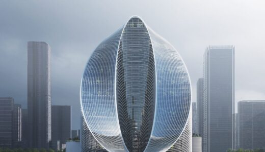 中国のスマホメーカーOPPOの「O-Tower」は開口部はねじれた「インフィニティ・ループ」が独創的な超高層ビル！