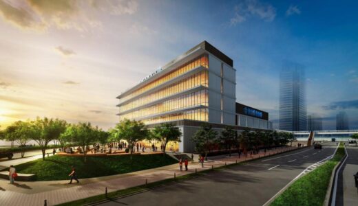 西尾レントオールR＆D国際交流センター（仮称）建設工事の最新状況 22.05【2023年3月竣工予定】