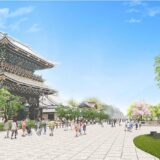 東本願寺前『市民緑地整備』京都市道と東本願寺所有の緑地を一体的に整備  最新状況 22.05【2023年3月頃 供用開始予定】