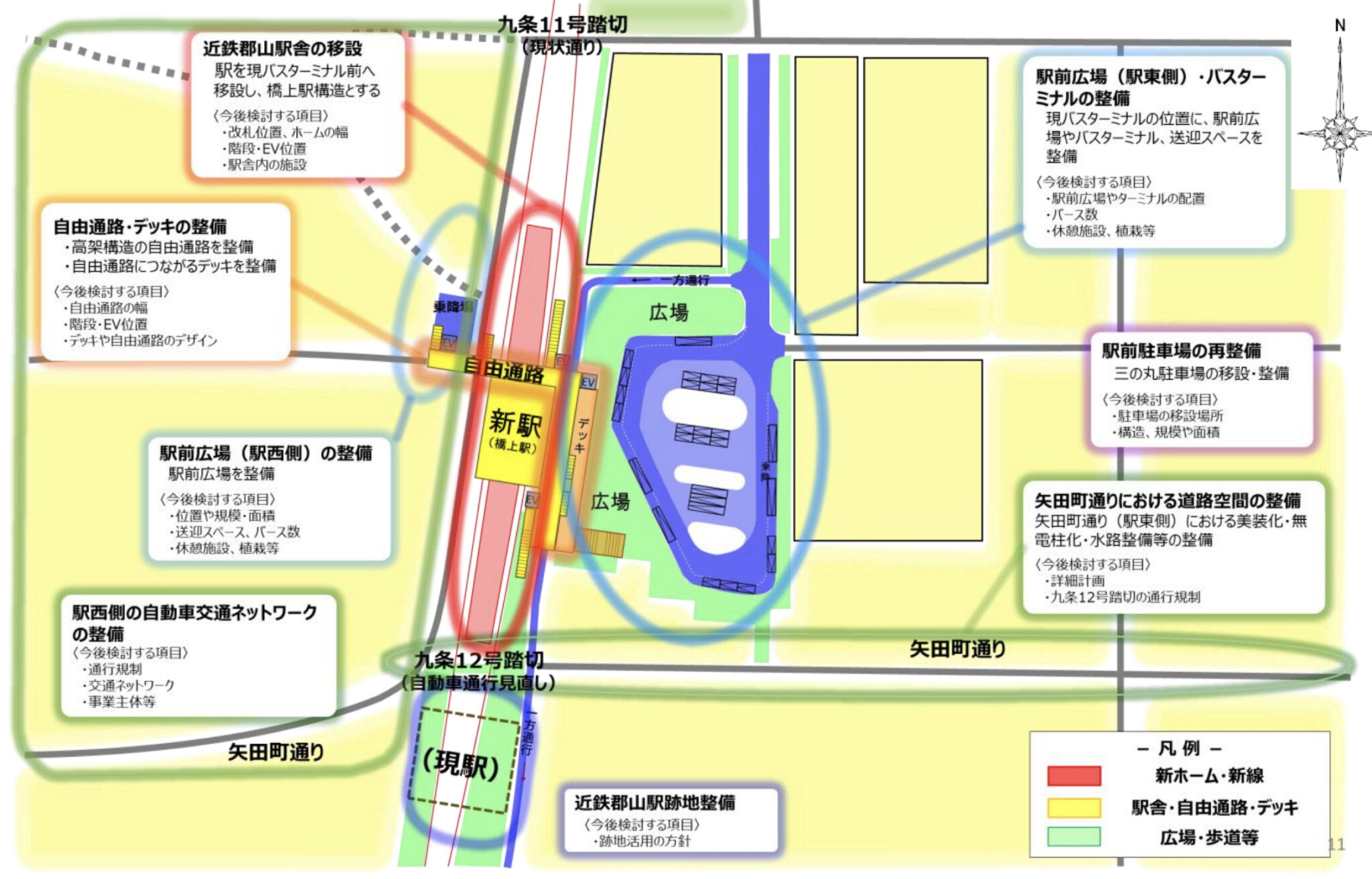 近鉄郡山駅が北側約150m移設！1面2線の島式ホーム、橋上駅舎や駅前広場を整備、移設費用約40億円【2030年度供用開始】 | Re ...