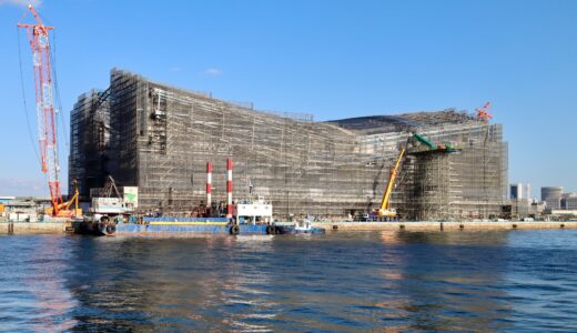 『ジーライオンアリーナ神戸』新港突堤西地区（第２突堤）神戸アリーナプロジェクト建設工事の最新情況 24.03【2025年4月開業予定】