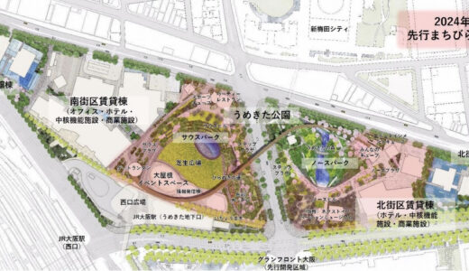『グラングリーン大阪（うめきた2期）』2024年9月に先行まちびらき決定！大阪駅前に約4.5haのうめきた公園(UMEKITA PARK)整備