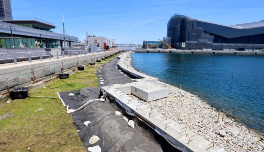 神戸市『親水緑地基盤工事』新港第1～第2突堤間における水域活用、人工浅瀬や防波堤を整備、内水面はマリーナになる？