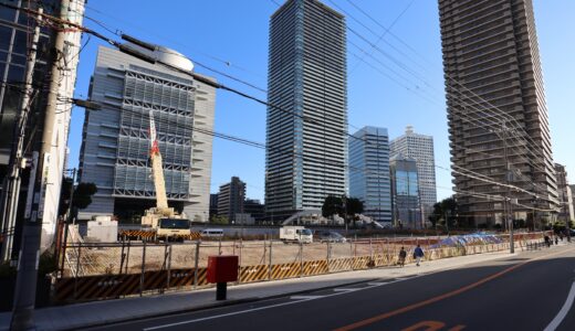 （仮称）福島3丁目PJ新築工事が始動！メリヤス会館（莫大小会館）跡地は、高さ161m・地上45階のタワマン！現地の最新状況 25.12【2030年3月竣工予定】