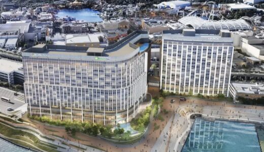 USJ新オフィシャルホテル「Osaka Sakurajima Resort」2029年開業へ。同一建物内に「インターコンチネンタル」「キンプトン」「ホリデイ・イン リゾート」の3ブランド計817室を展開！