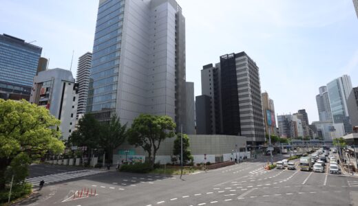 『(仮称)サムティ北区曽根崎新地1丁目ビル新築工事』旧・大和証券大阪支店跡地に地上15階・高さ60mのオフィスビルを新設 現地の最新状況 26.05